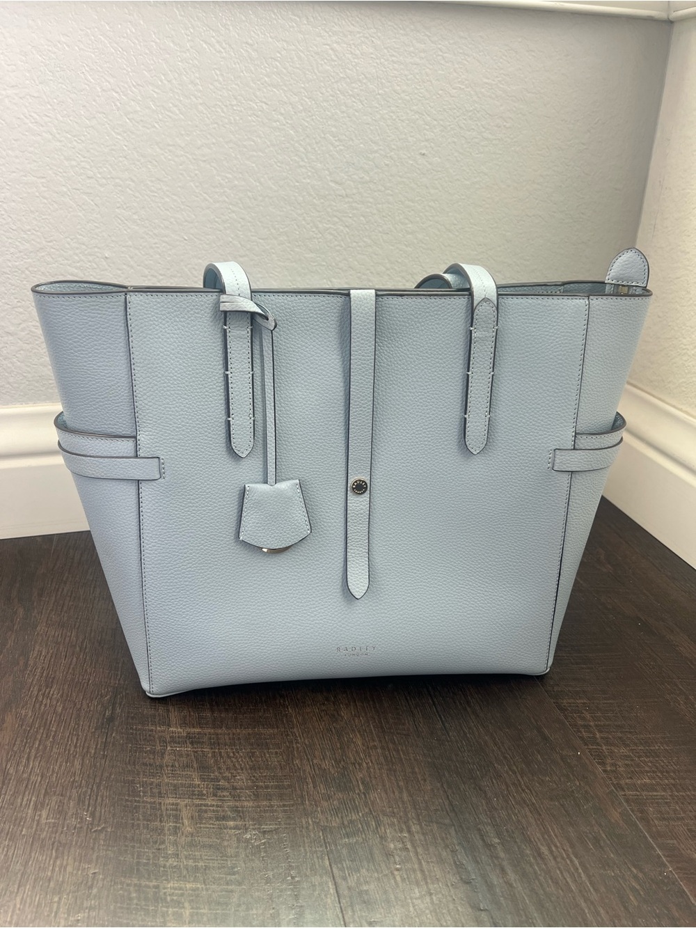 RADLEY LONDON Pale Blue Pebbled Leather Tote